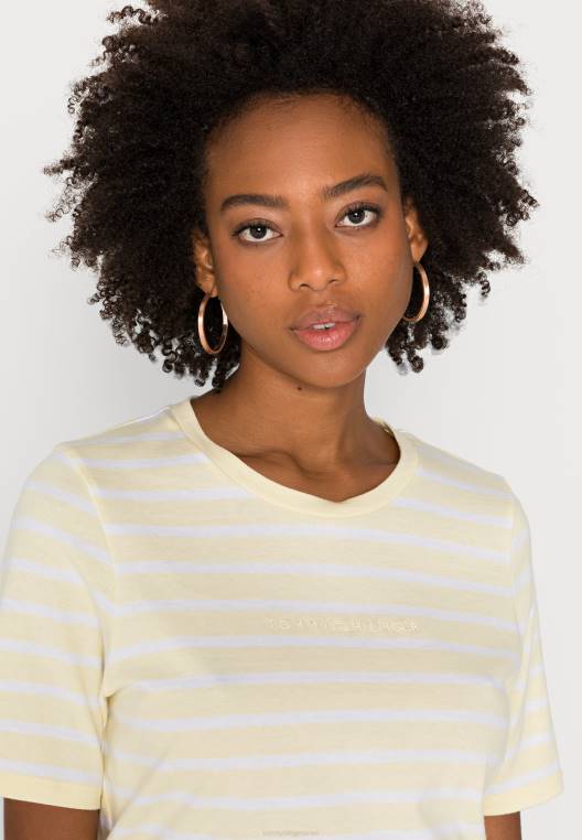 חולצת טי רגילה בהדפס טי NX205702 ברטון stp/לימון טוויסט לבן Tommy Hilfiger