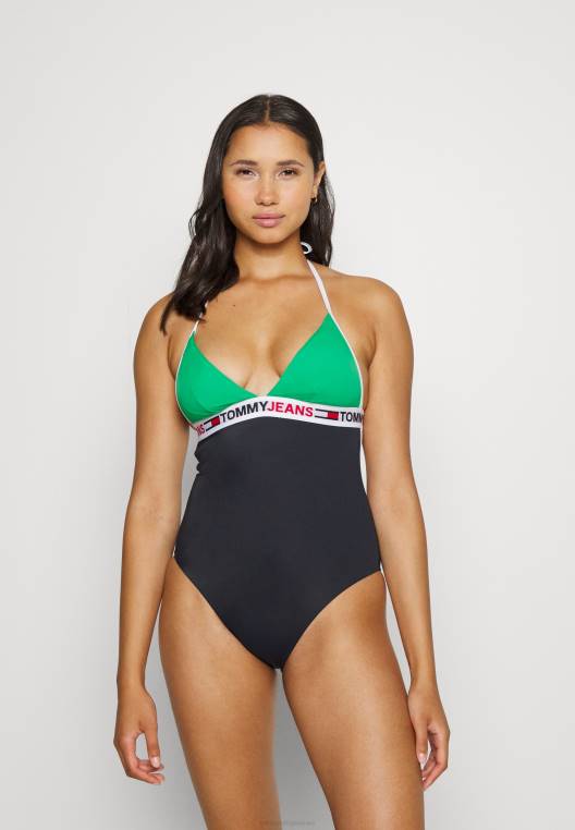 בגד ים משולש מחלק אחד NX205708 ירוק ראשוני Tommy Hilfiger