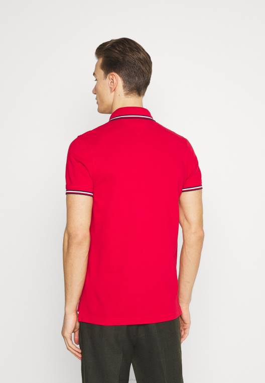 חולצת פולו דקה עם קצה NX205720 אדום ראשוני Tommy Hilfiger