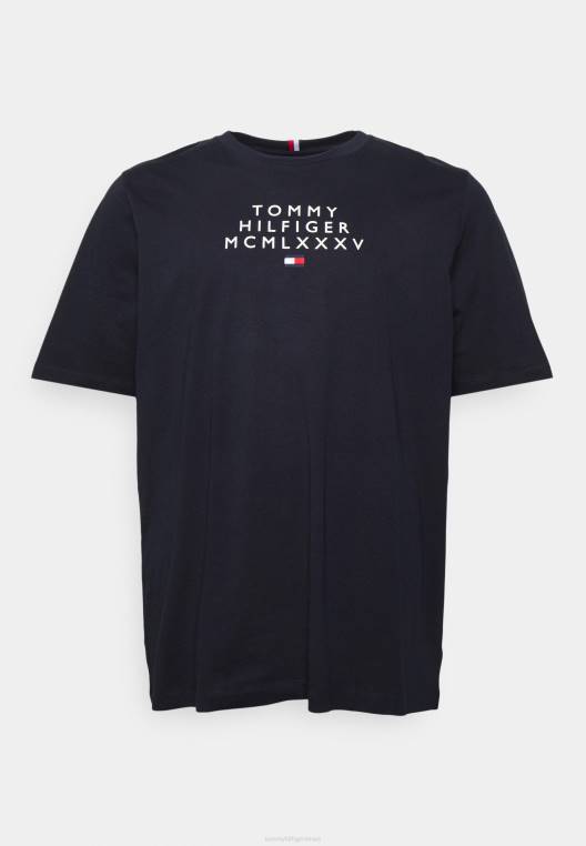 חולצת טריקו קטנה במרכז גרפי בהדפס טי NX205722 שמיים מדבריים Tommy Hilfiger