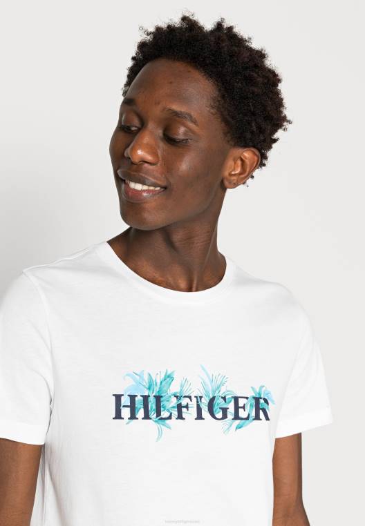 חולצת טריקו בהדפס כף היד NX205731 לבן Tommy Hilfiger