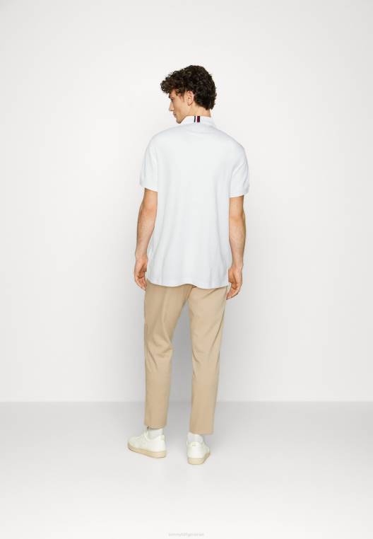 חולצת פולו רגילה עם מונוגרם NX205737 לבן Tommy Hilfiger