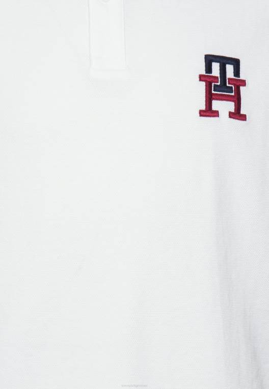 חולצת פולו רגילה עם מונוגרם NX205737 לבן Tommy Hilfiger