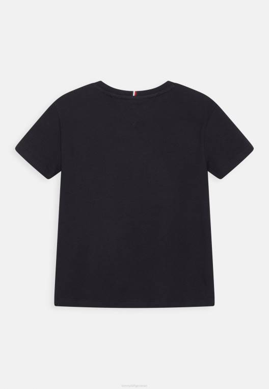 חולצת טריקו עם דגל רקום בהדפס טי NX205761 שמיים מדבריים Tommy Hilfiger