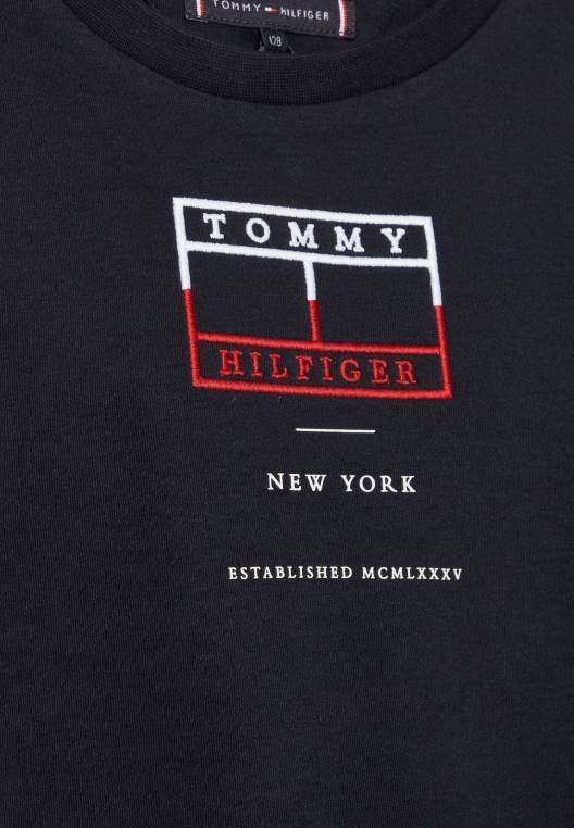 חולצת טריקו עם דגל רקום בהדפס טי NX205761 שמיים מדבריים Tommy Hilfiger
