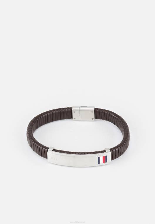 צמיד צמה שטוח NX205769 חום Tommy Hilfiger
