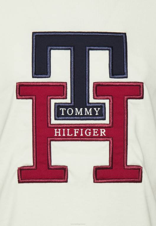 טופ מונוגרמה יוקרתי עם שרוולים ארוכים NX205783 שֶׁנהָב Tommy Hilfiger