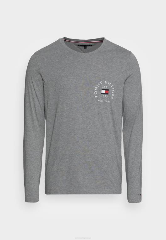 טופ קשת דגל עם שרוולים ארוכים NX205800 אפור כהה מחודד Tommy Hilfiger