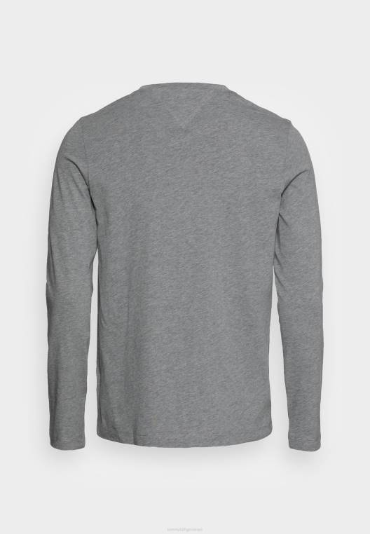 טופ קשת דגל עם שרוולים ארוכים NX205800 אפור כהה מחודד Tommy Hilfiger