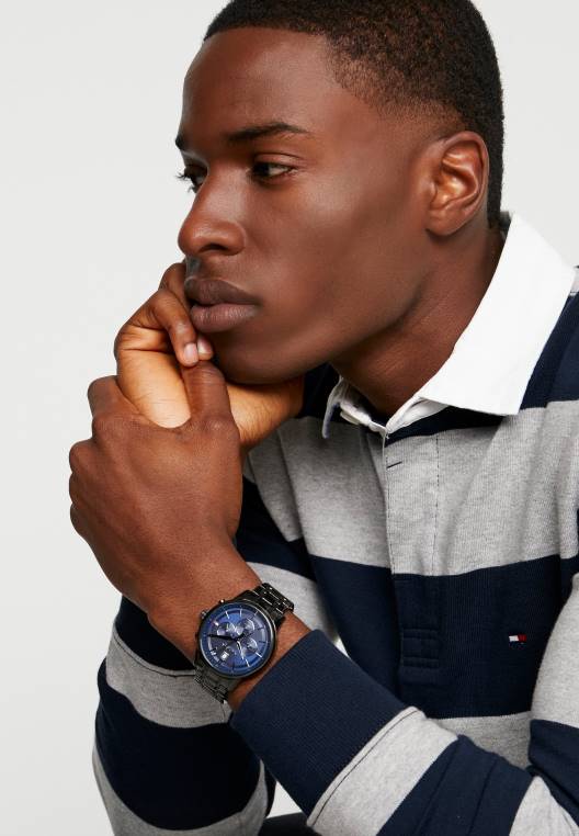שעון כרונוגרף מזדמן NX205833 שחור/כחול Tommy Hilfiger
