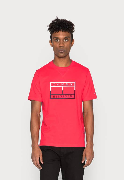 חולצת טריקו עם דגל ליניארי בהדפס טי NX205859 כוננות Tommy Hilfiger