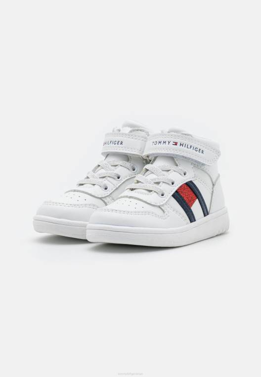 נעלי אימונים גבוהות NX205869 לבן Tommy Hilfiger