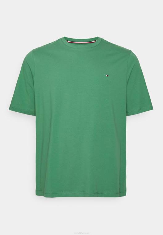 חולצת טריקו בסיסית מתיחה NX205874 ירוק מרכזי Tommy Hilfiger