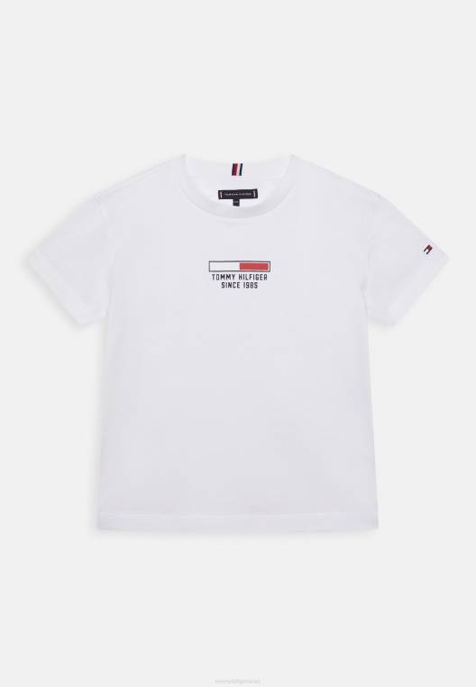 חולצת טי בהדפס לוגו דגל NX205880 לבן Tommy Hilfiger