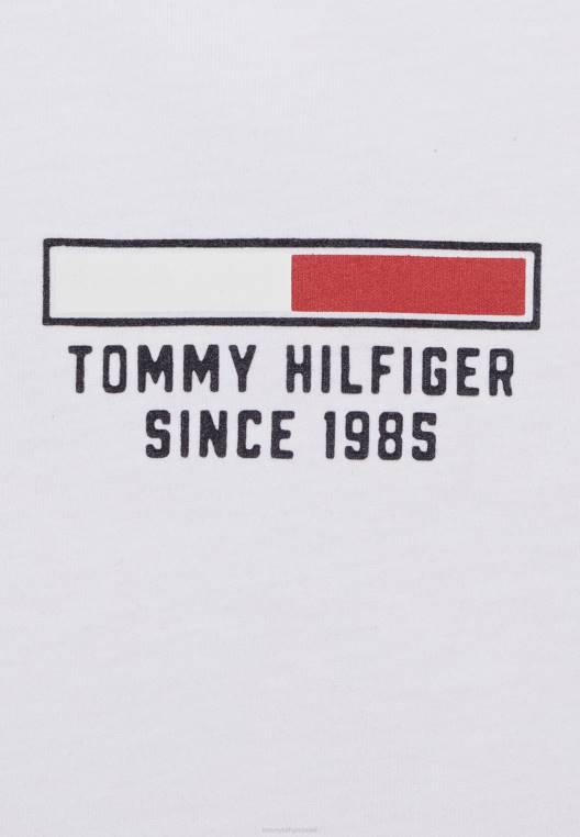 חולצת טי בהדפס לוגו דגל NX205880 לבן Tommy Hilfiger