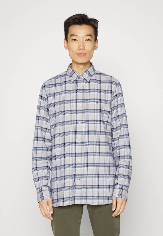 חולצה משובצת במראה כבד NX205889 בהט/רב Tommy Hilfiger