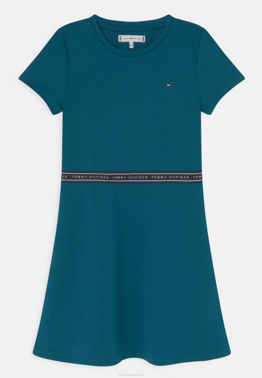 שמלת ג'רסי שמלת טייפ פונטו סקייטר NX205896 בֶּנזִין Tommy Hilfiger