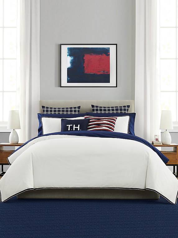 סט כיסוי שמיכה של מרינר מיטת קווין NX2058 לבן Tommy Hilfiger