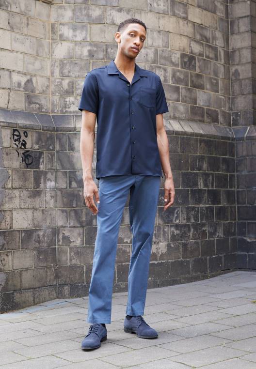 מכנסי מבנה מודפסים דנטון NX205941 אינדיגו דהוי Tommy Hilfiger