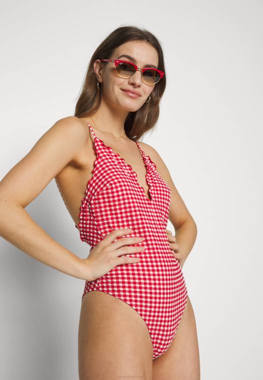 לצלול בגד ים מחלק אחד NX205945 אדום/לבן ראשוני Tommy Hilfiger