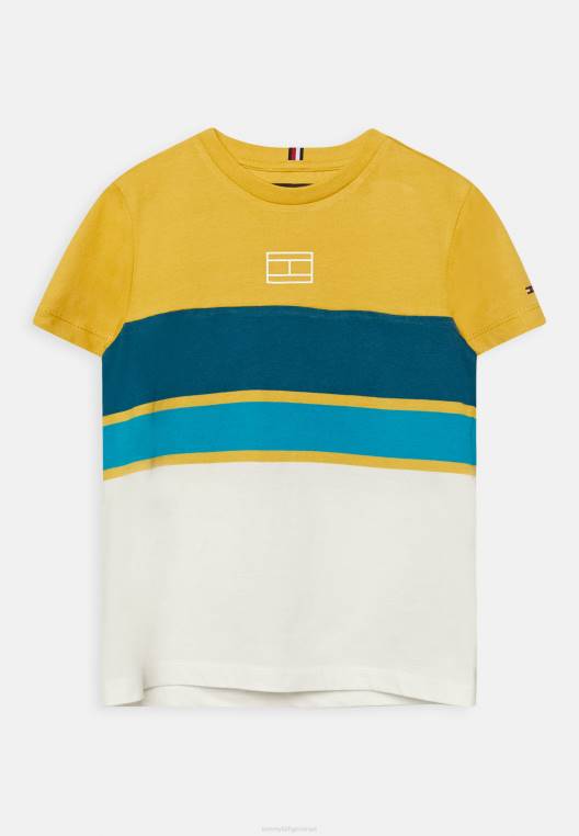 חולצת טריקו עם הדפס פס רוגבי צהוב טוסקני NX205952 צהוב טוסקני Tommy Hilfiger