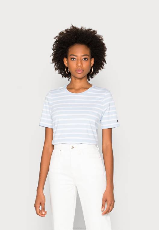 חולצת טי רגילה בהדפס טי NX205968 ברטון stp/בריזי כחול לבן Tommy Hilfiger