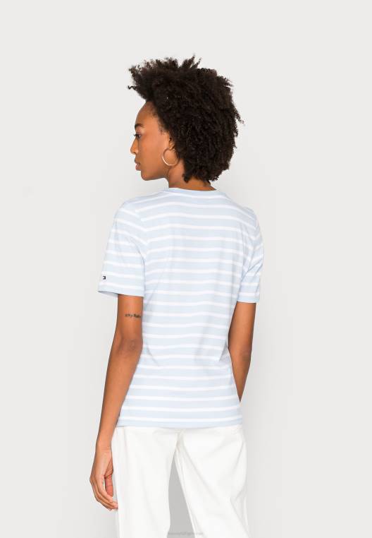 חולצת טי רגילה בהדפס טי NX205968 ברטון stp/בריזי כחול לבן Tommy Hilfiger
