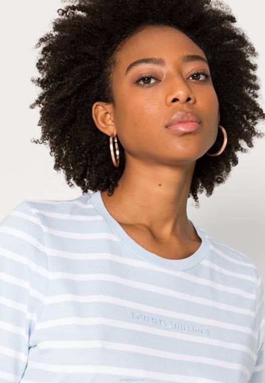 חולצת טי רגילה בהדפס טי NX205968 ברטון stp/בריזי כחול לבן Tommy Hilfiger