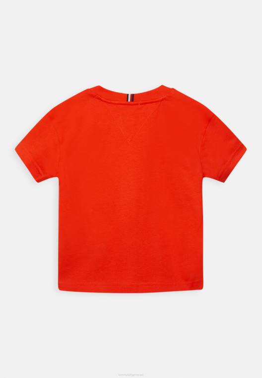 חולצת טריקו גרפית בהדפס טי NX205980 כתום חומצה Tommy Hilfiger