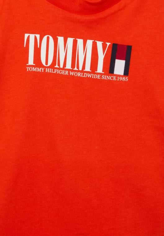 חולצת טריקו גרפית בהדפס טי NX205980 כתום חומצה Tommy Hilfiger