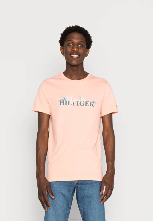 חולצת טריקו בהדפס כף היד NX205985 אפרסק שקיעה Tommy Hilfiger