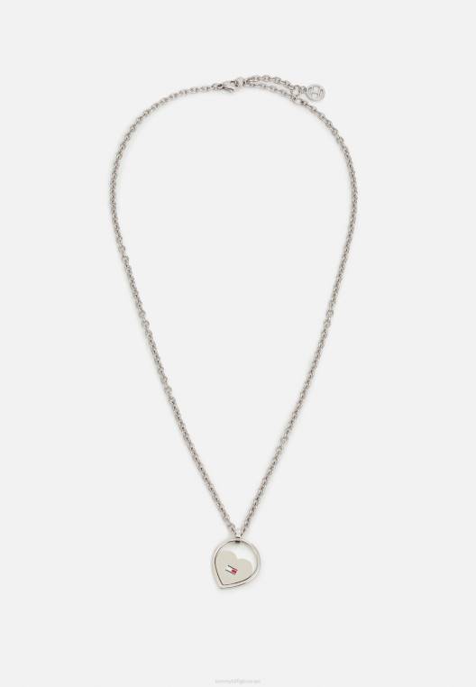 שרשרת לבבות משפחתית NX205992 בצבע כסף Tommy Hilfiger