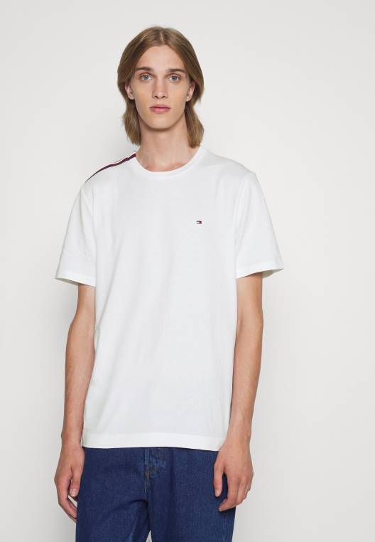 חולצת טי בהדפס פסים NX206007 לבן Tommy Hilfiger