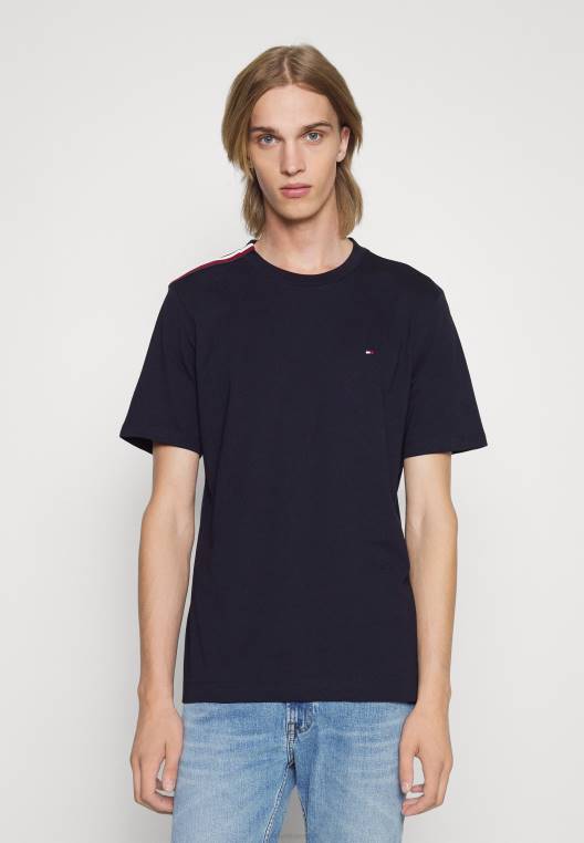 חולצת טי בהדפס פסים NX206008 שמיים מדבריים Tommy Hilfiger