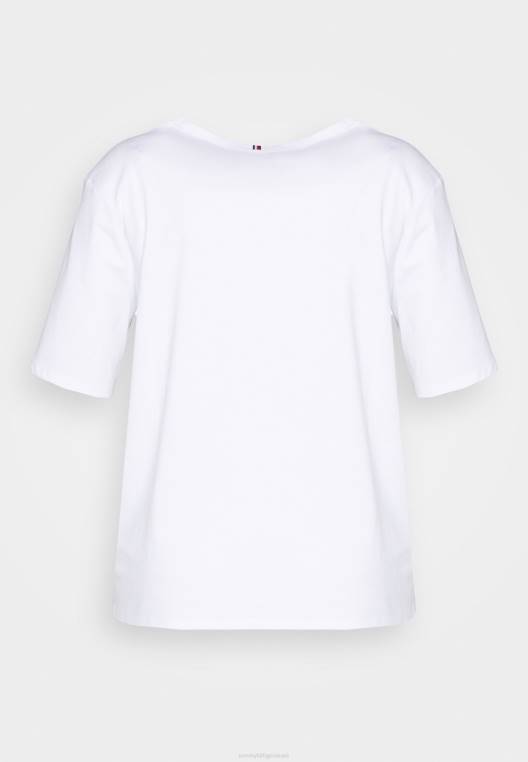 חולצת טריקו גרפית בהדפס טי NX206025 אופטי לבן Tommy Hilfiger