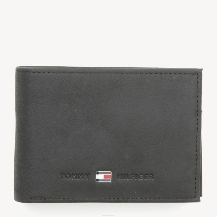 ארנק עור קטן ג'ונסון NX20602 שָׁחוֹר Tommy Hilfiger