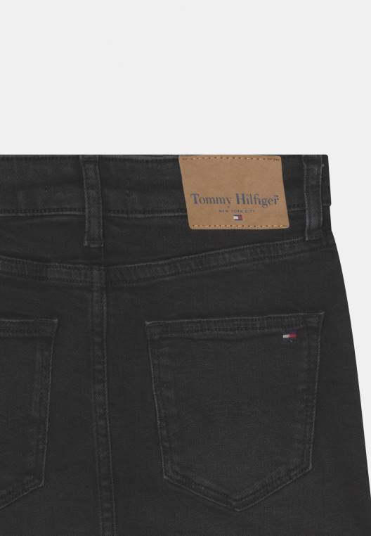חצאית בסיסית חצאית ג'ינס NX206079 ג'ינס שחור Tommy Hilfiger