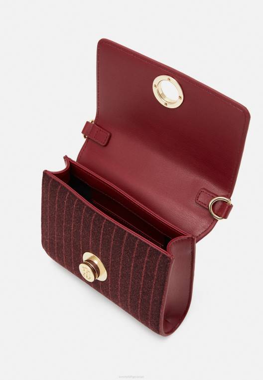 תיק שיק מוצלב פסי סיכה NX206095 אדום מסביב Tommy Hilfiger