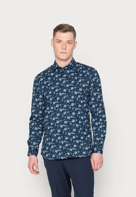חולצת חולצה בהדפס פרחים גמיש NX206101 כחול כהה Tommy Hilfiger