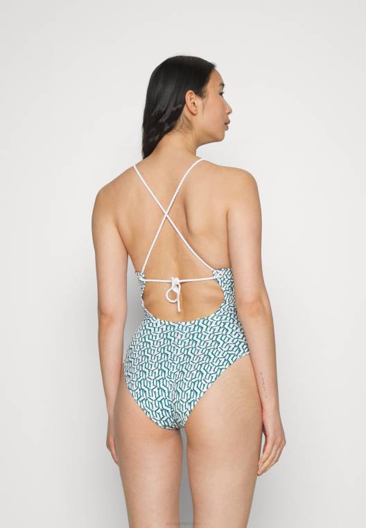 לצלול בגד ים מחלק אחד NX206109 הילפיגר אאופ מונוגרמה ירוקה Tommy Hilfiger