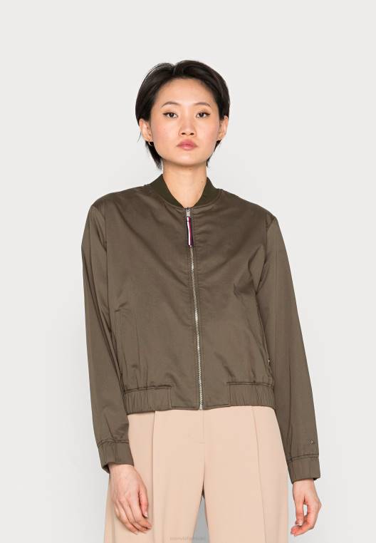מעיל סאטן בומבר NX206112 צבא ירוק Tommy Hilfiger