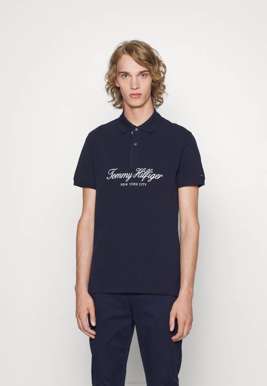 חולצת פולו ממותגת לוקס NX206125 שמיים מדבריים Tommy Hilfiger