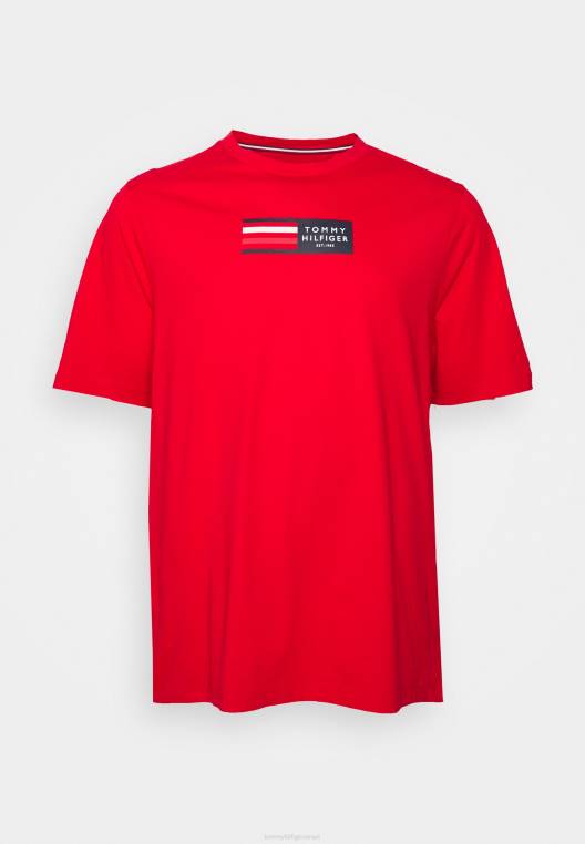 חולצת טריקו גרפית בהדפס טי NX206126 אדום ראשוני Tommy Hilfiger