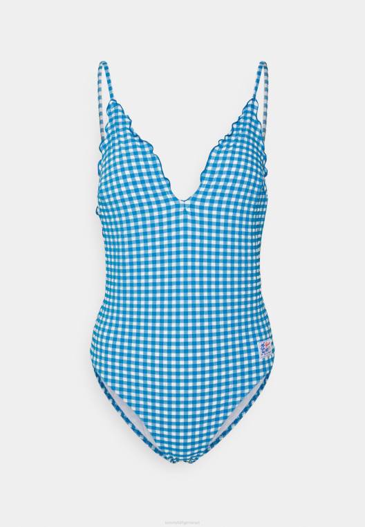 לצלול בגד ים מחלק אחד NX206128 אי כחול/לבן Tommy Hilfiger