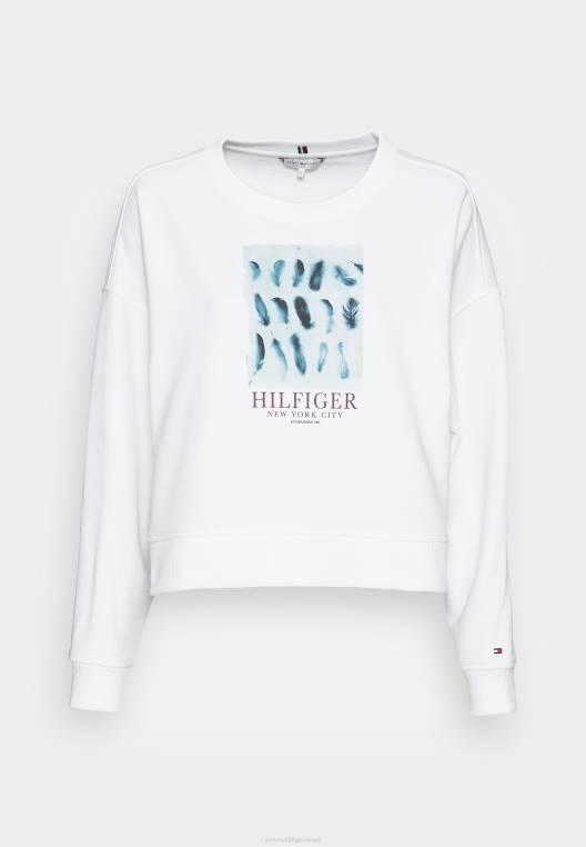 סווטשירט פתוח נוצה NX206138 לבן Tommy Hilfiger