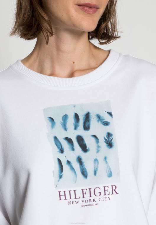 סווטשירט פתוח נוצה NX206138 לבן Tommy Hilfiger