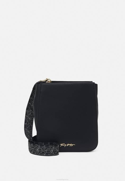 דלי שמחה על פני תיק הגוף NX206195 שָׁחוֹר Tommy Hilfiger