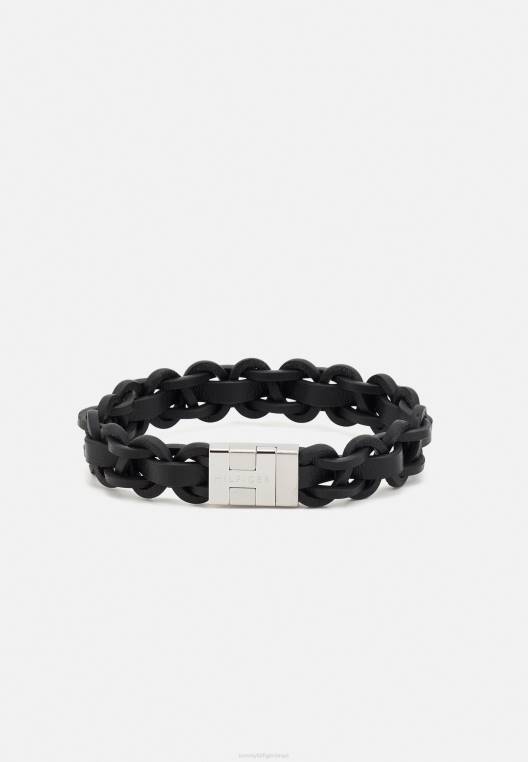 צמיד משפחתי קלוע מגנטי NX206205 בצבע שחור/כסף Tommy Hilfiger