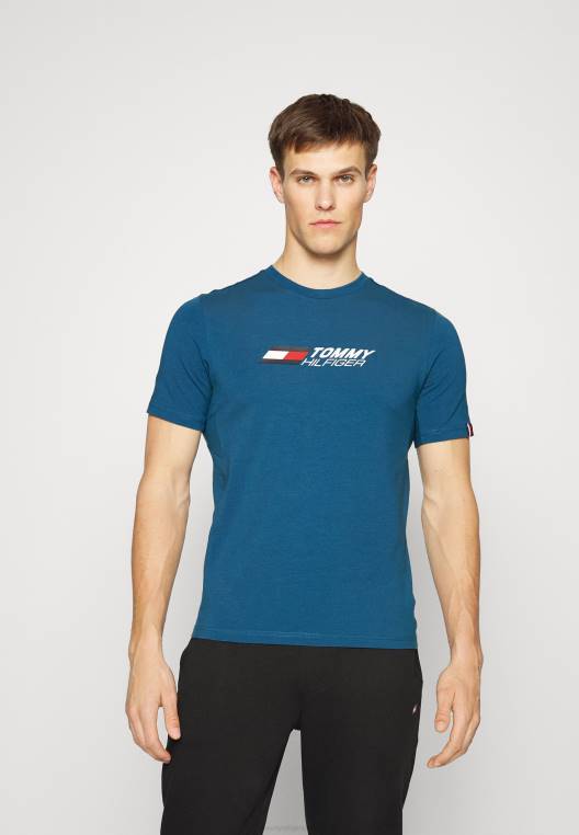 חיוניים חולצת טריקו בהדפס לוגו גדול NX206208 מזח כחול Tommy Hilfiger