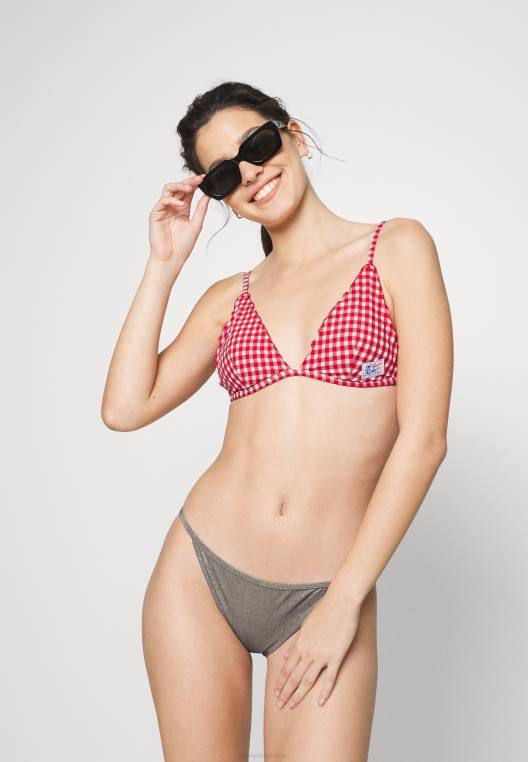 טופ ביקיני קבוע משולש NX206212 אדום/לבן ראשוני Tommy Hilfiger